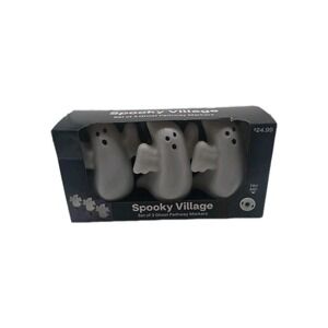 Spooky Village Set of 3 Ghost Pathway Markers Halloween LED Lights 5.4ft